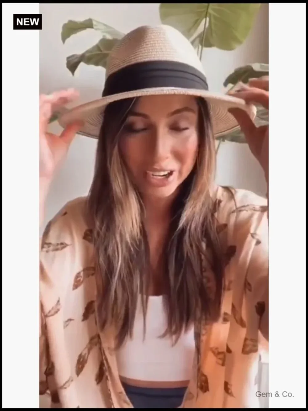 Wide Brim Straw Panama Roll Up Hat Fedora Beach Sun Hat UPF50+